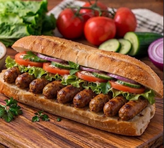 Naknek (Sausage) Sandwich | Naama Restaurant Kuwait - Naama Restaurant Kuwait
